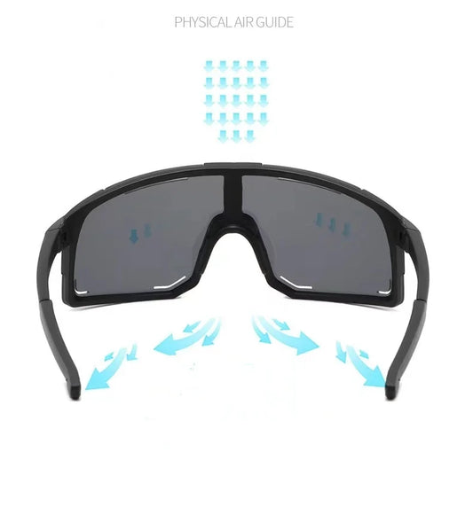 New Bicycle Sunglasses UV Protective Windshield Glass Men's and Women's Wear Lenses Road Cycling Sports Glasses Outdoor Glasses