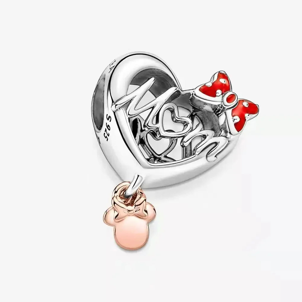 Disney 100th Princess Pumpkin Cart Mickey Minnie Dumbo Charm Stitch Beads Fit Original Pandora Bracelets DIY Jewelry Gifts Toy