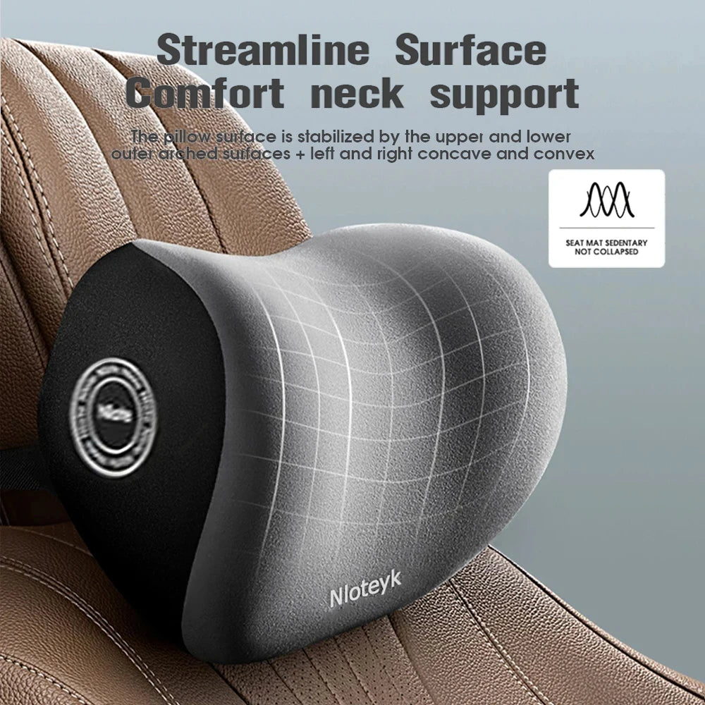 Car Headrest Lumbar Memory Foam Cervical Lumbar Support Universal Auto Headrest Backrest Pillow Office Car Interior Accessories