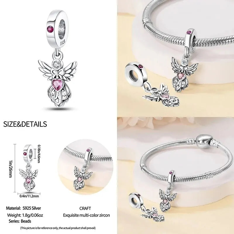 2024 Original New in Romantic Retro Classic Series Lotus Charm Beads Fits Pandach Bracelet Women 925 Silver Pendant Bead Jewelry