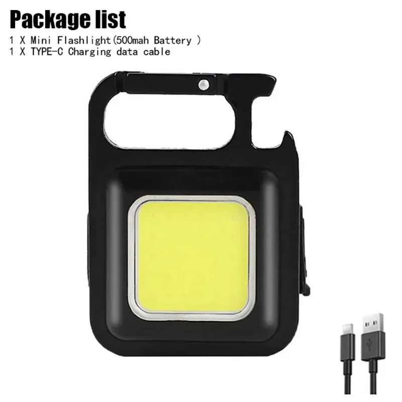 New Portable COB LED Flashlight USB Rechargeable Work Light Magnetic Lanterna Hanging Lamp with Built-in Battery Camping Torch