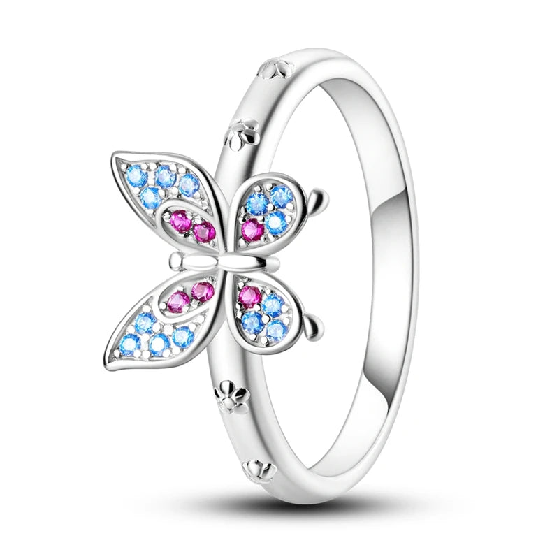 Silver Plated Women Luxury Stackable Ring Real Infinite Flower Daisy Fine Jewelry Rings For Engagement Weddling Party