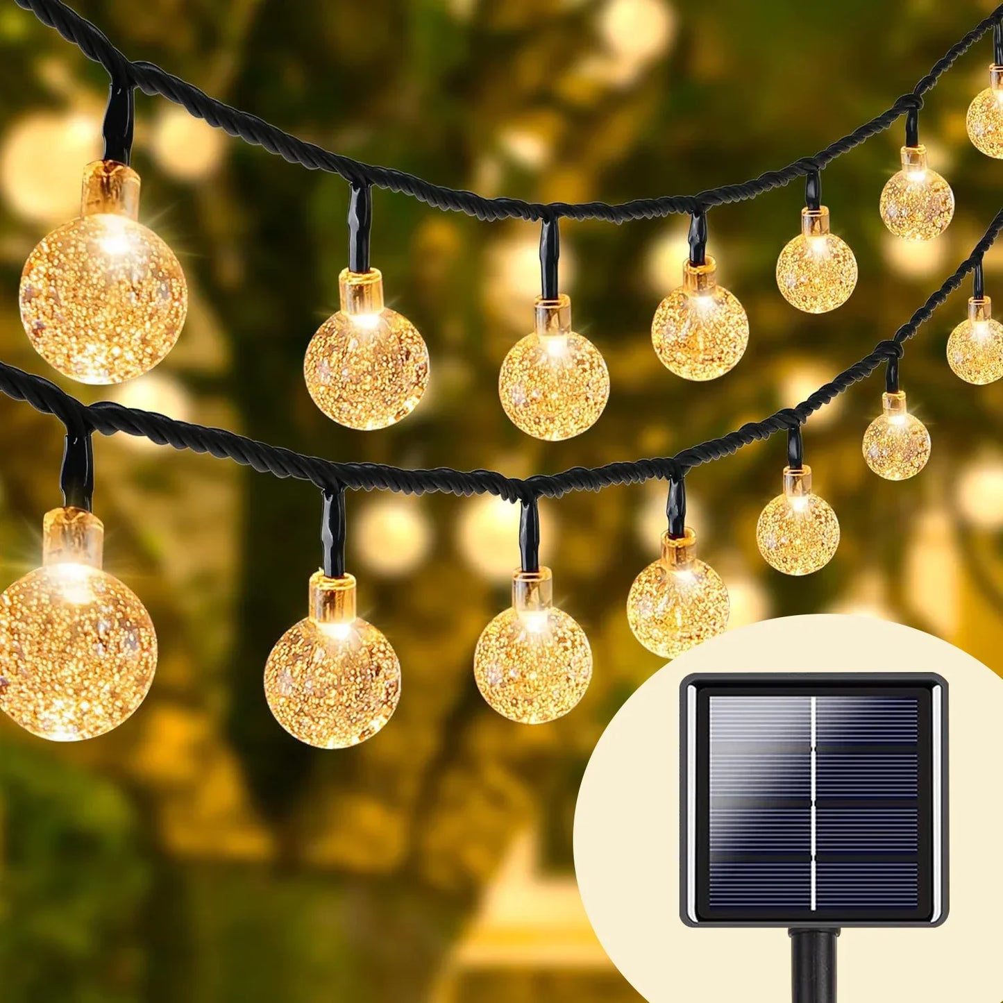 1pc Solar Crystal Ball Fairy String Lights 5M20L Outdoor Waterproof Christmas Decoration Camping Fairy Garland Garden Party