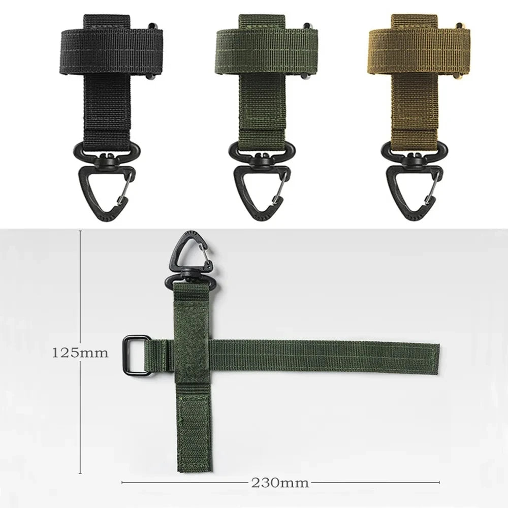 Outdoor Keychain Tactical Gear Clip Keeper Pouch Belt Keychain Webbing Gloves Rope Holder Military Hook Nylon Webbing Keyring