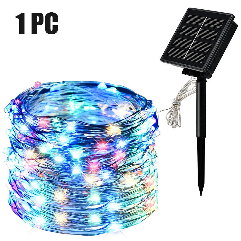 Outdoor Solar String Light 500/300/200/100/50 LED Fairy Garland 8 Mode Garden Yard Party Christmas Decoration Copper Wire Lamp