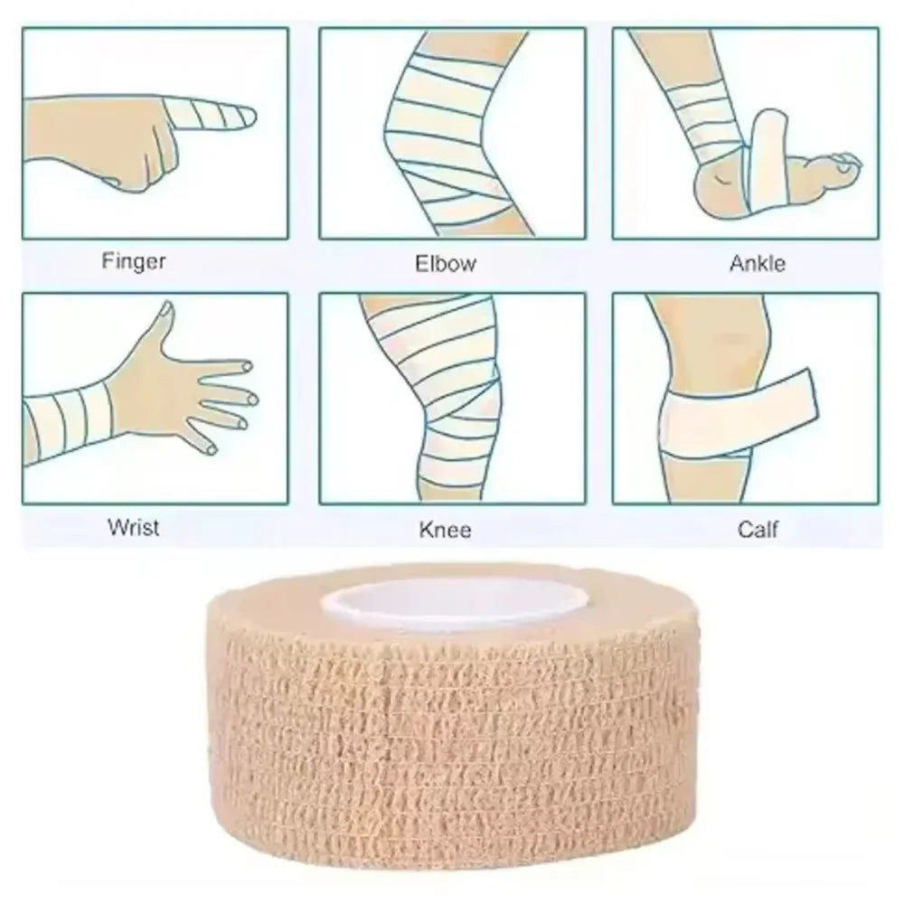 Athletic Wrap Tape Self Adhesive Elastic Bandage Elastoplast Sports Protector Knee Finger Shoulder Tattoo Accessories 1 Roll