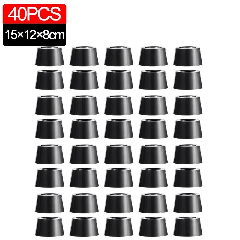 8/40pcs Anti Slip Furniture Foot Black Speaker Cabinet Bed Table Box Conical Rubber Shock Pad Floor Protector Furniture Parts