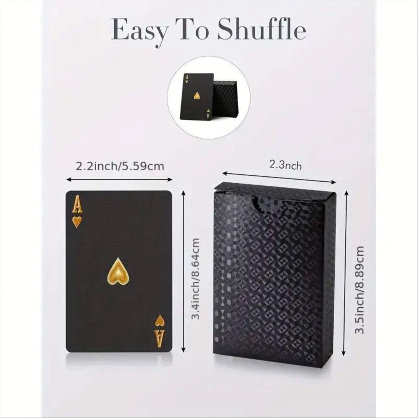 Black Golden Foil Poker Waterproof Plastic Playing Cards Matte  Table Games For Gift Collection