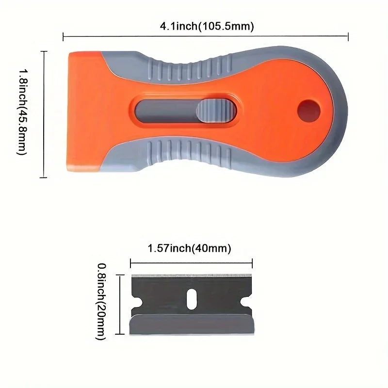 1 Set Glue removal blade With 10 Blades, Telescopic Adjustment Knife, Cleaning Scraper Tool For Removing Labels,Stickers,Paint