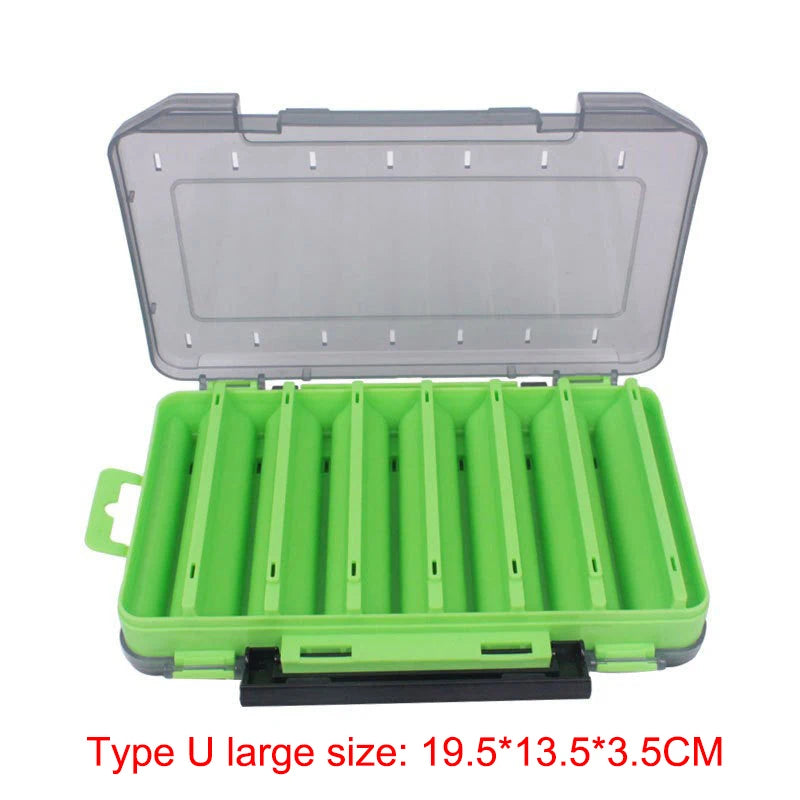 Shrimp Fishing Box Fishing Accessories Box Squid Jig Box Tackle Double Side Folio U Size Wooden Plastic Case for Fish