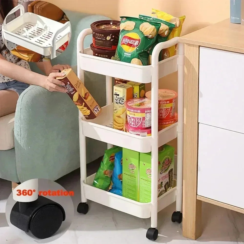 Bookshelf Storage Trolley Mobile Kitchen Trolley Organizer With Wheels Gap Mobile Bookshelf Trolley Household Snacks StorageRack