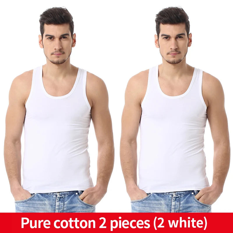 Men's solid color four seasons thin cotton vest casual and comfortable Joker sweatshirt fitness exercise slim vest