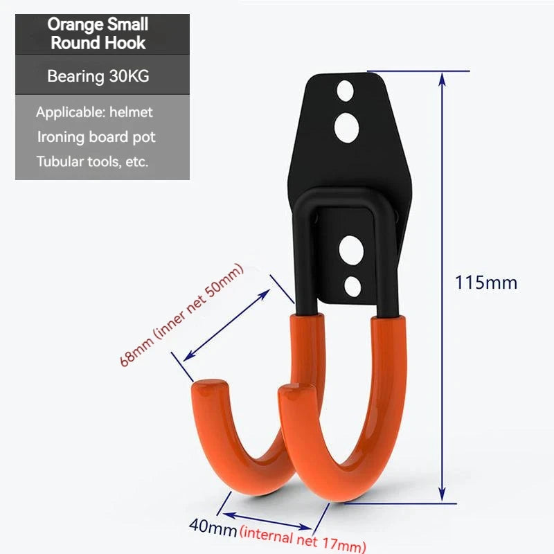 1PC Heavy Duty Metal Hook Garage Organizer Wall Mount Bicycle Hanger Hooks Wall Mount Anti-slip Storage Hook Garage Storage Tool