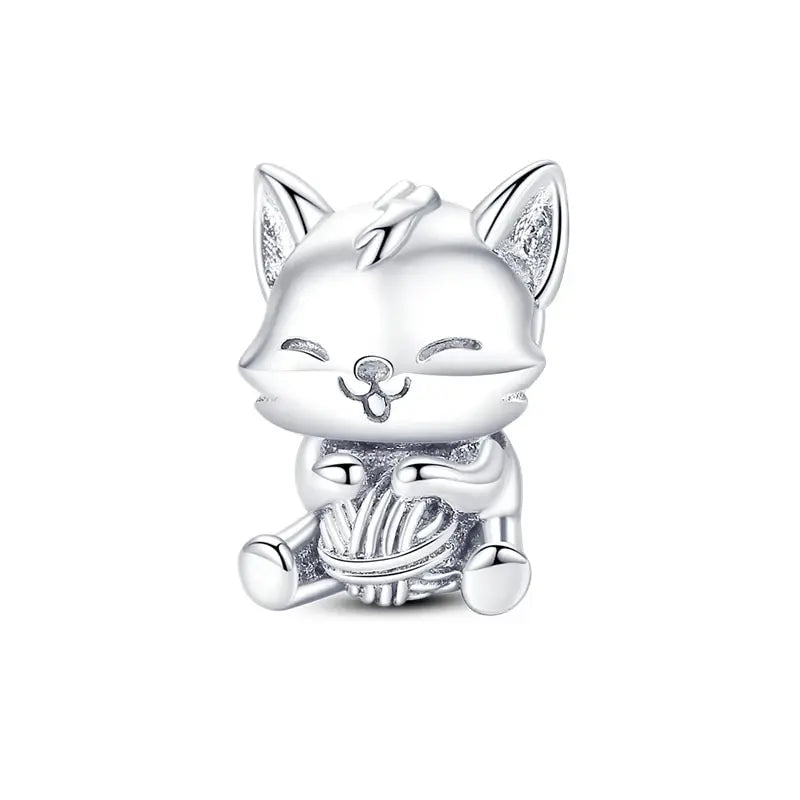 New 925 Sterling Silver Black Cat Charms Beads Fit Pandora 925 Original Bracelets DIY Jewelry Women Birthday Gift Making