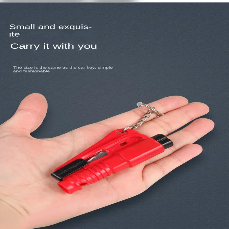 Mini Safety Hammer Car Emergency Rescue Kit Key Chain Knife Life Saving Seat Belt Cutter Window Breaker Glass Emergency Hammer