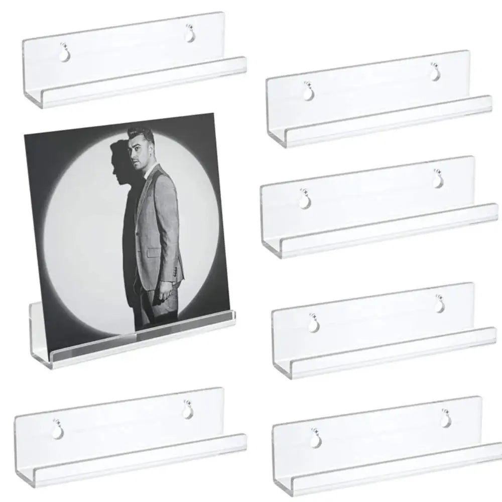 Creative 4/7/12inch Record Display Stand Clear Wall Mounted Vinyl Record Holder Acrylic CD Shelf