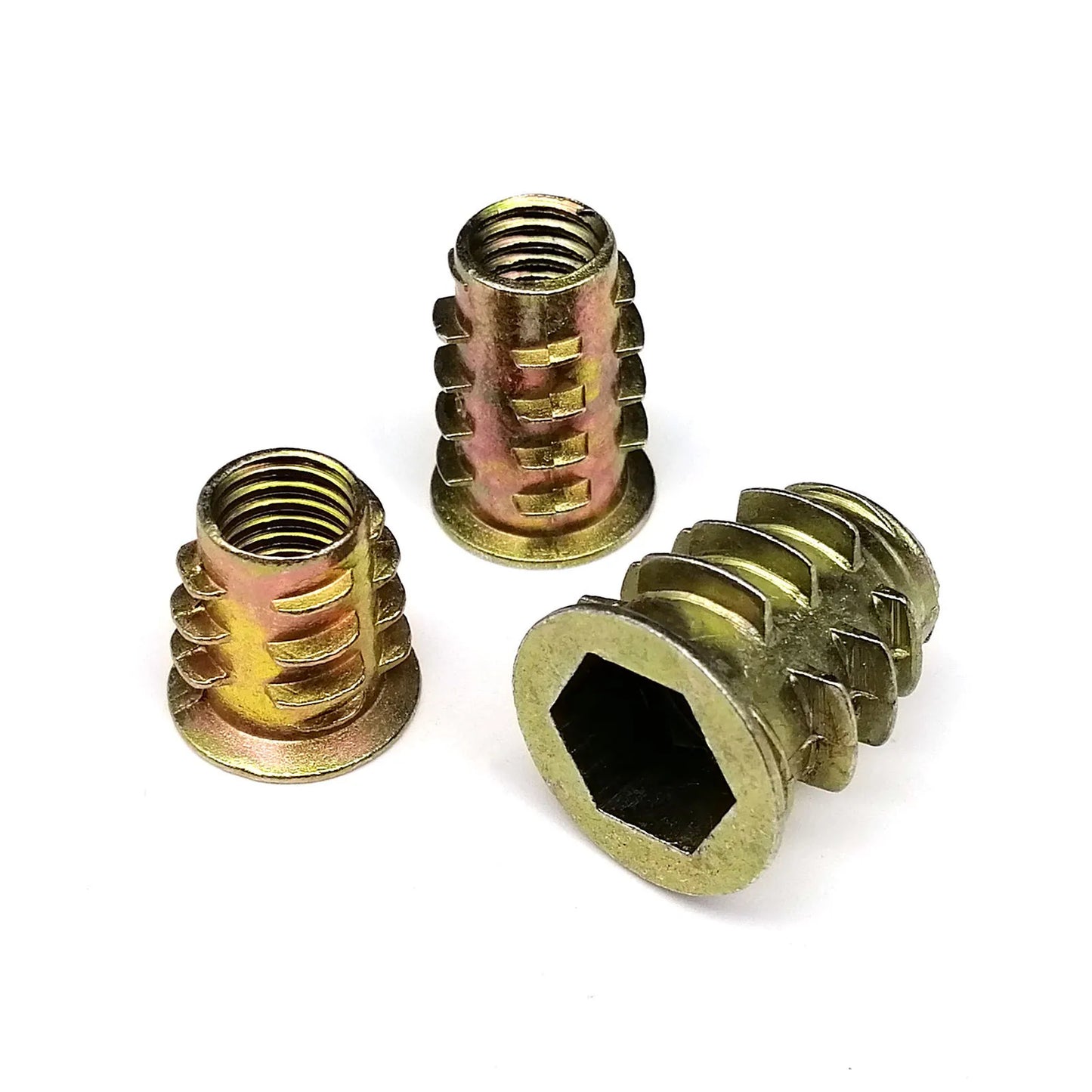 165/75/55pcs Threaded Insert Nut E-nut M4 M5 M6 M8 Set Kit For Wood Furniture Bed Cabinet Table Embedded Hex Hexagon Socket Head