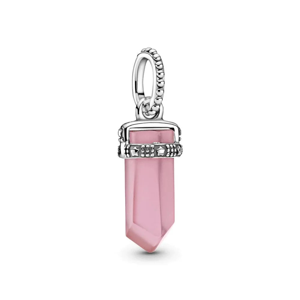 Pink Charms Murano Glass Beads Plata Charms of Ley Fit Original Pandora Bracelet Necklace Charm Silver Colour Pendant Jewelry