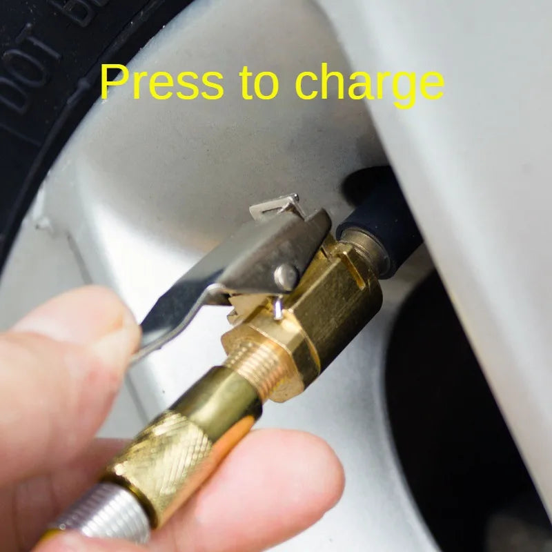 Car Tire Air Chuck Inflator Pump Valve Connector Clip-on Adapter Brass 8mm Tyre Wheel  Car Accessories