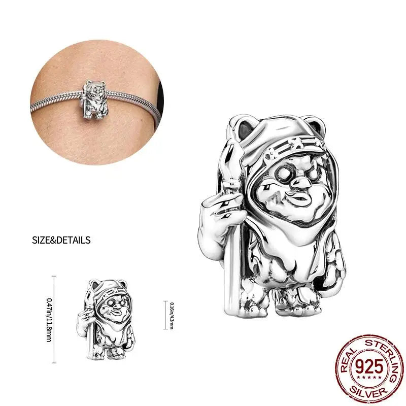 New Charm plata de ley 925 Silver Disney Star Warsries Mandalorian Helmet Charm Bead Fit Original brand bracelet Birthday Gift