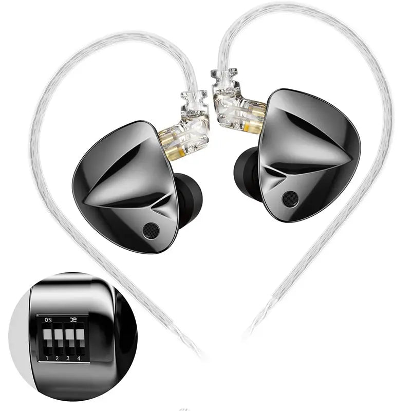 KZ D-Fi Earphones HIFI Bass Earbuds Monitor 4-Level Tuning Switch Headphone Sport Stereo Sound Noise Reduction Headset