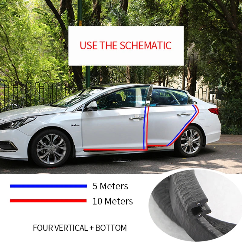 SEAMETAL Car Door Edge Protector Guard U Shape Edge Seal Strip Anti-Scratch Weather Strip Waterproof Soundproof Sealing Strips