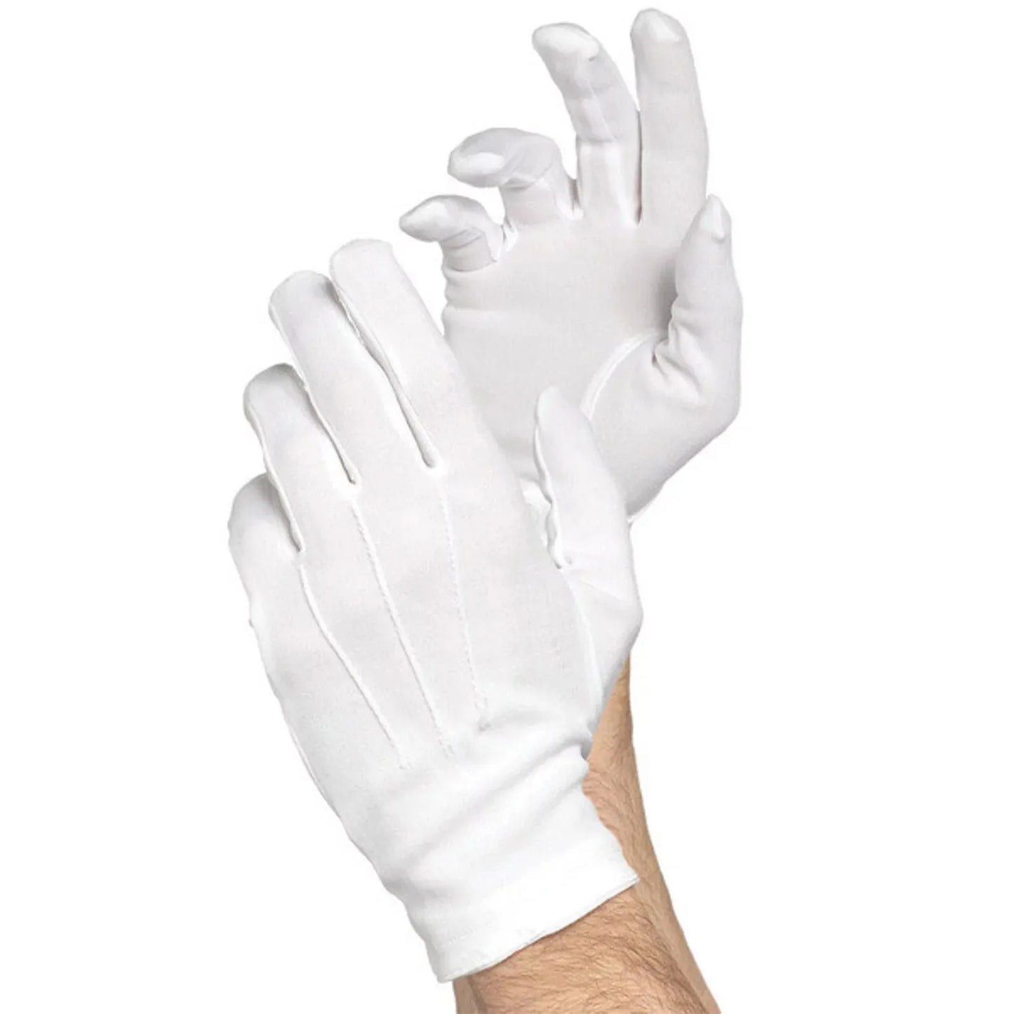 1pair White Cotton Gloves Men Formal Tuxedo Uniform Gloves Honor Guard Parade Ceremony Costume Cosplay Coin Jewelry Butler Glove