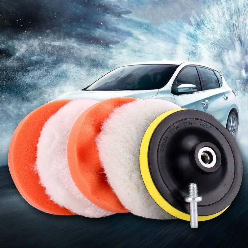 Car Polishing Pad Soft Wool Pad Waxing and Polishing Locomotive Body Polishing Disc Cleaning Scratch Removal Tool 4 Inch