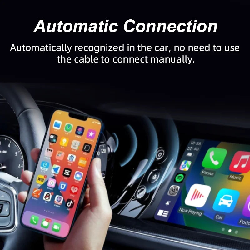 Wireless CarPlay 2 in 1 Box Plug and Play Fashionable and Portable CarPlay and Android Auto AI 5GHz WiFi5 Transmission Speed