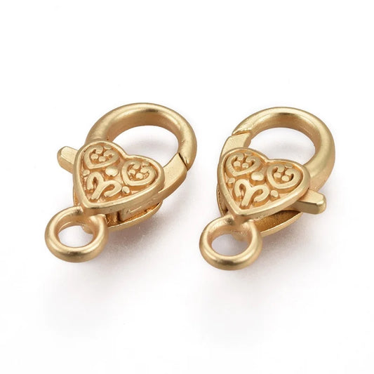 50pcs Tibetan Style Heart Lobster Claw Clasps Antique Bronze For DIY Jewelry Accessories Handicrafts 25.5x14x6mm