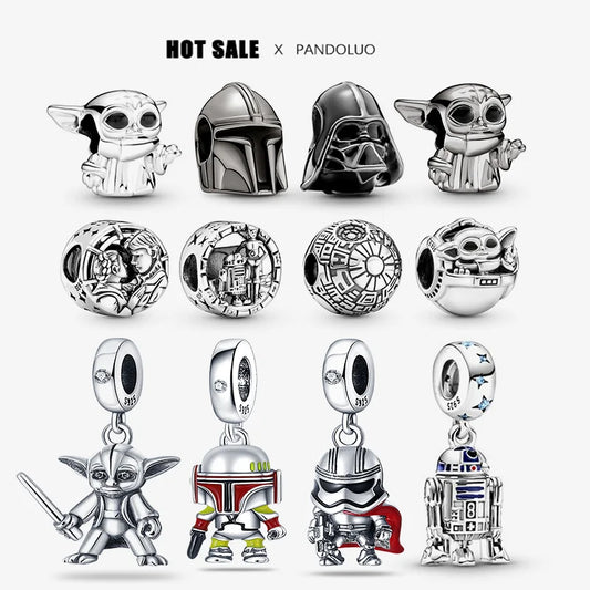 New Charm plata de ley 925 Silver Disney Star Warsries Mandalorian Helmet Charm Bead Fit Original brand bracelet Birthday Gift