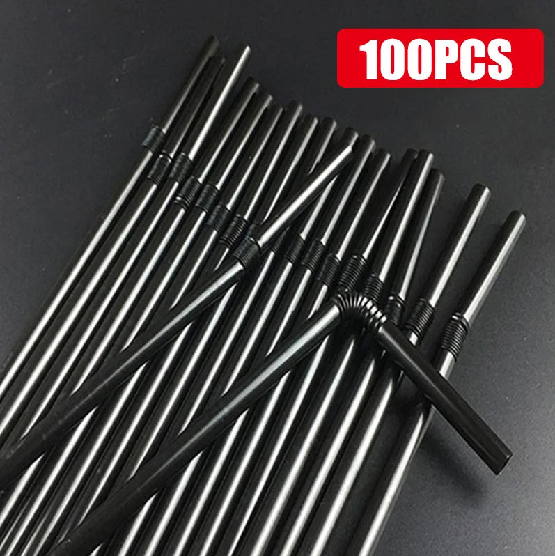 50-3000PCS Colorful & Black Drinking Kunststof Straws Bar Party Wedding Kitchen pajitas plastique Beverage Straw Wholesale