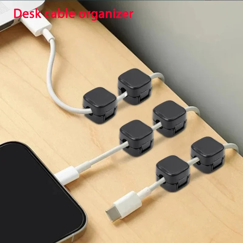 Magnetic Cable Clip Cable Holder Adhesive Wire Keeper Cord Cable Organizer for Home Office Under Desk Management