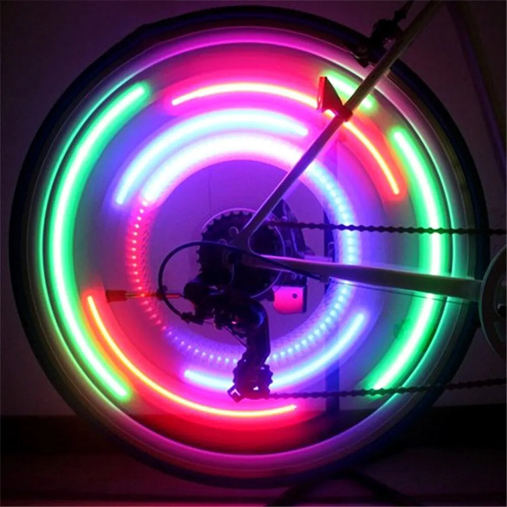 Mountain Biking Road Vehicle Wind Fire Wheel Color Spoke Light Rim Light Tire Wheel Light Night Riding Night Riding Equipment Ac