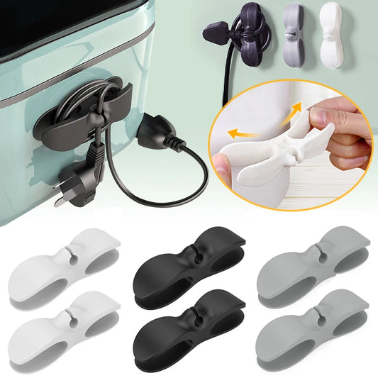 3-6pcs Cord Winder Organizer for Kitchen Appliance Cord Wrapper Cable Management Clip Holder for Air Fryer Coffee Machine Fixer