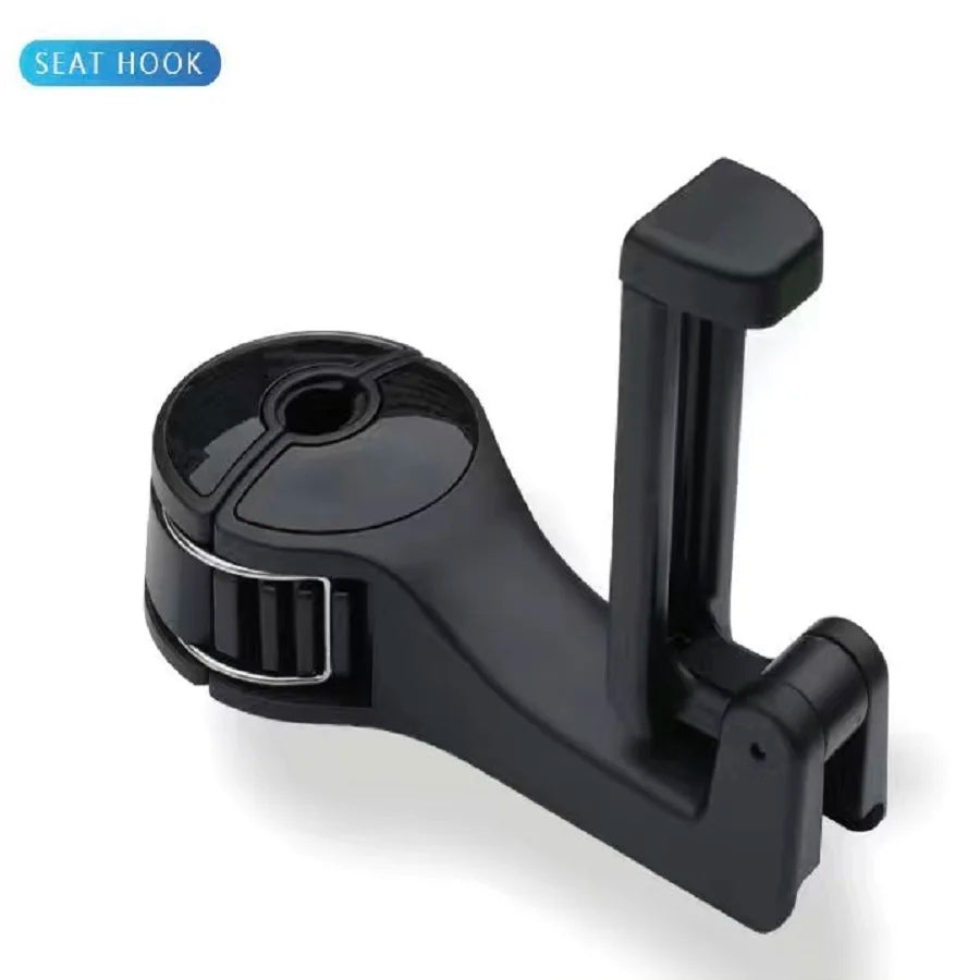 Car mounted hook black phone holder hook multifunctional car lock type phone holder creative rear headrest hook car universal