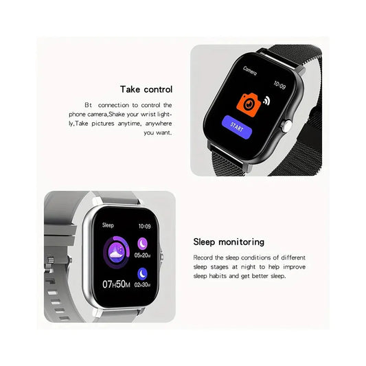 2024 Smartwatch with Information Notifications Sleep Monitoring Bluetooth Calling Sedentary Alerts and Ultra-Low Power Chip