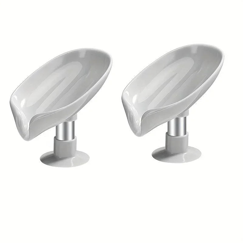 1/2pcs Drain Soap Holder Leaf Shape Soap Box Suction Cup Tray Drying Rack for Shower Sponge Container Kitchen Bathroom