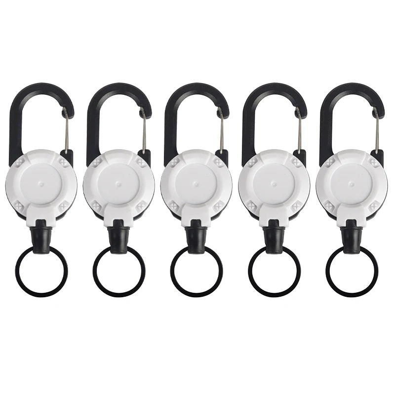 Adjustable Key Chain Adopts Steel Wire Rope Anti-fall Easy To Pull Buckle Elastic Hook Type Telescopic Buckle To Prevent Loss