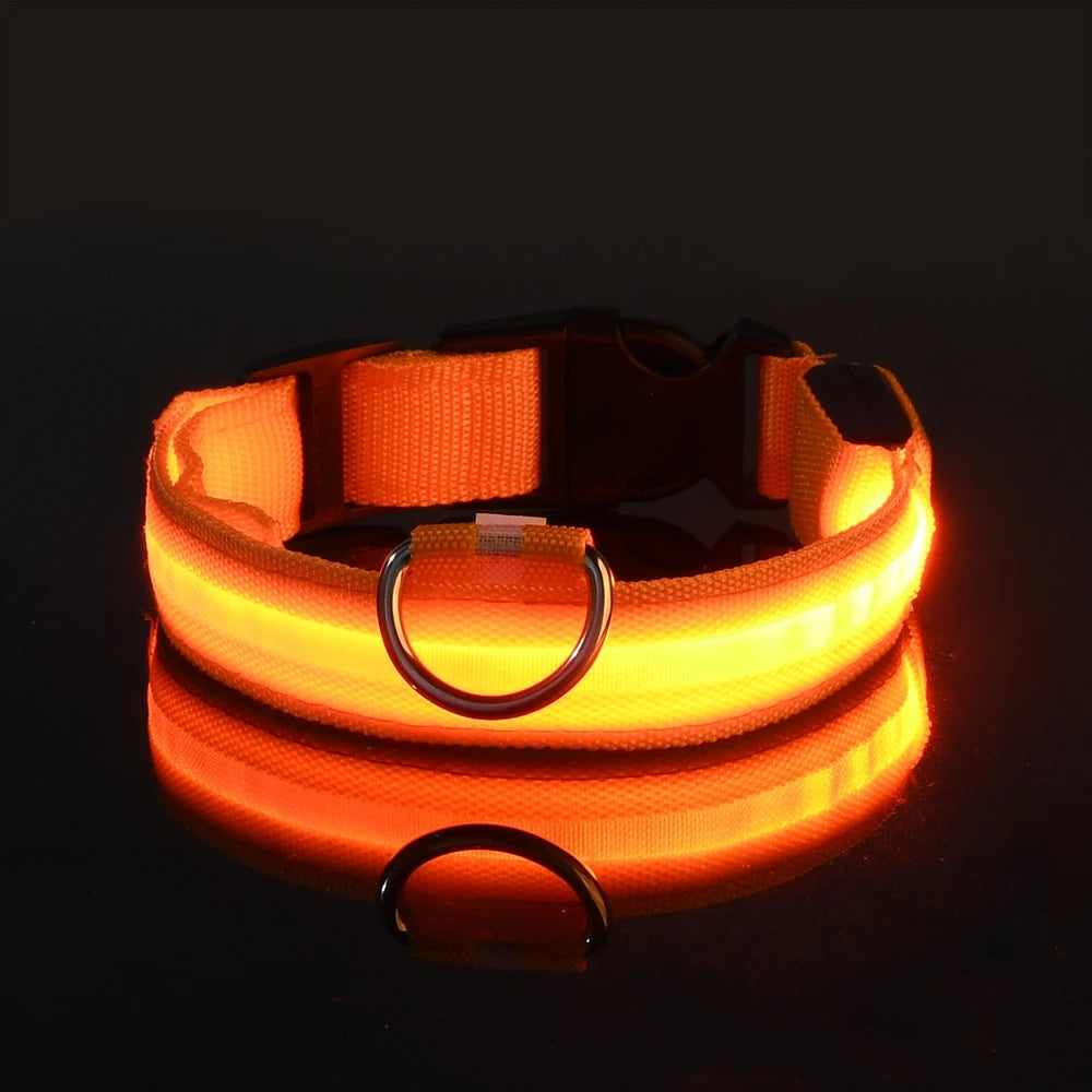 LED Safety Collar For Small And Medium Dogs - Adjustable, Flashing Glow For Night Walking