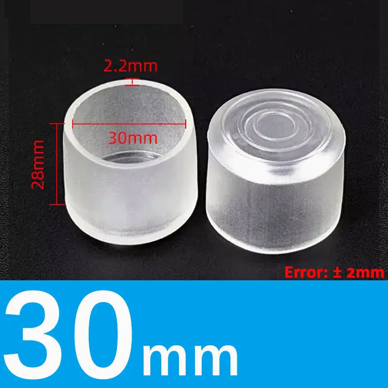 2-10 Pcs Transparent Round Non-slip Furniture Covers Chair Leg Caps Rubber Feet Protector Pads Leveling Feet Decor Dia 16mm-30mm