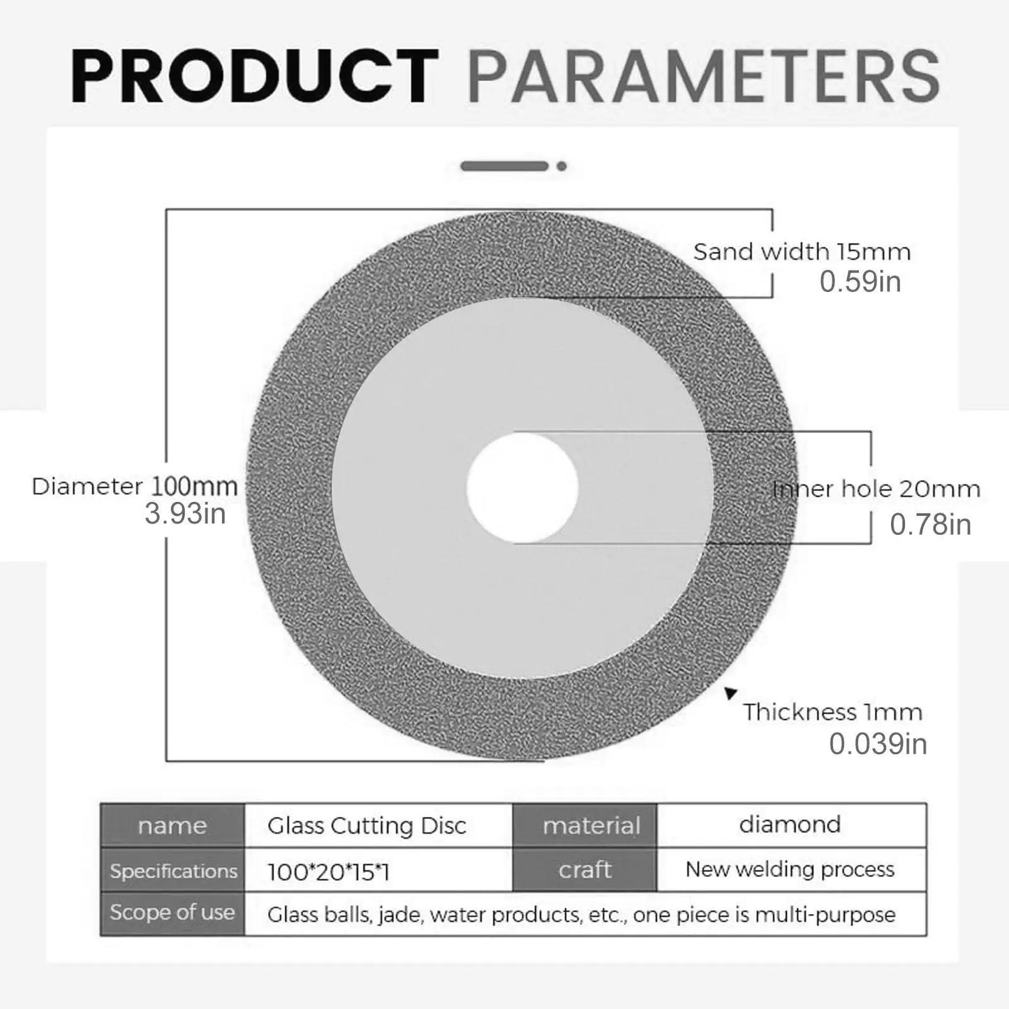 Glass Cutting Disc Blade 100mm Diamond Cutting Disc Marble Saw Blade Ceramic Tile Jade Special Cutting Blade Dropshipping