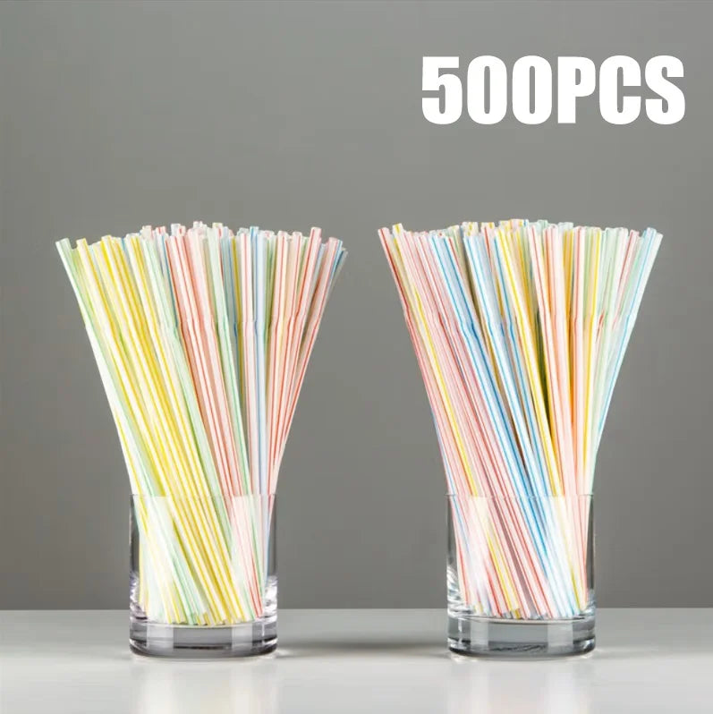 50-3000PCS Colorful & Black Drinking Kunststof Straws Bar Party Wedding Kitchen pajitas plastique Beverage Straw Wholesale