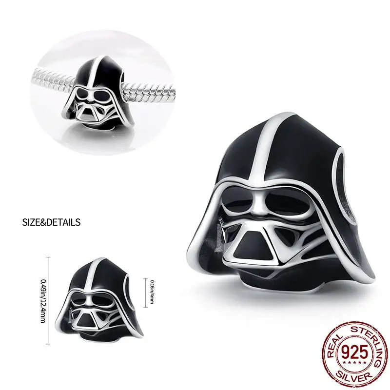 New Charm plata de ley 925 Silver Disney Star Warsries Mandalorian Helmet Charm Bead Fit Original brand bracelet Birthday Gift