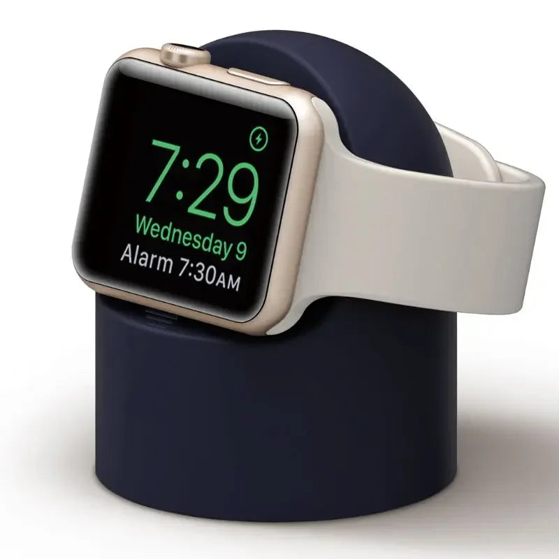 Charger Stand For Apple Watch Series Ultra/8/SE2/7/6/SE/4/3 49mm/45mm/44mm/42mm/41mm/40mm/38mm Durable Silicone Nightstand Mode