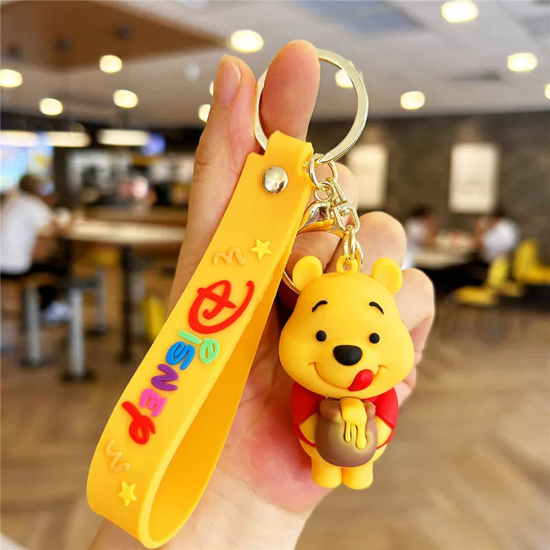 New Anime Disney Keychain Cartoon Mickey Mouse Minnie Lilo & Stitch Cute Doll Keyring Ornament Key Chain Pendant Kids Toys Gifts