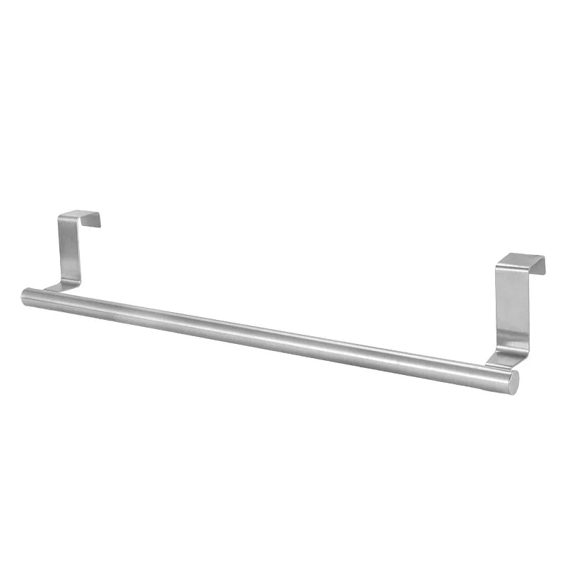 Multi-purpose Stainless Steel Single Rod Towel Rack Free Punch Cabinet Door Back Rag Hanger Towel Rod