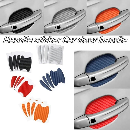 Handle sticker Car door handle, car sticker protective film, carbon fiber handle wrist sticker 4 car stickers