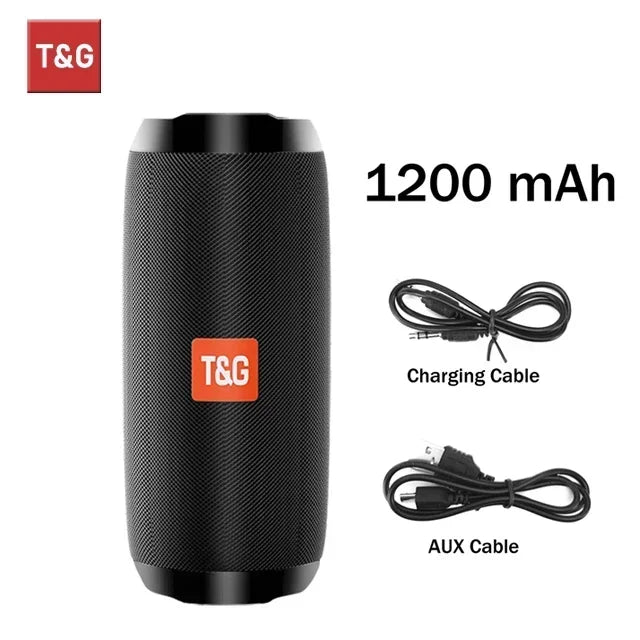 T&G TG117 Portable Bluetooth Speaker Outdoor Wireless Woofer Free Call FM TF Card USB Flash Drive Connect Mobile Phone Tablet TV