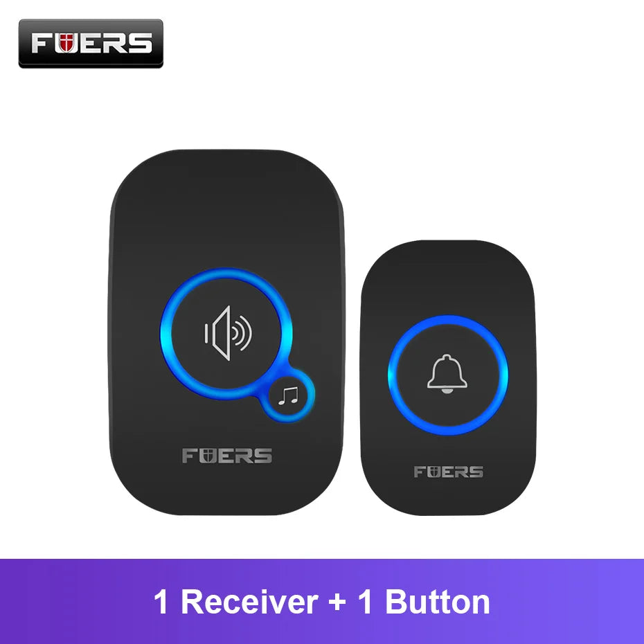 Fuers Wireless Doorbell Home Welcome Smart Door bell 150M Long Wireless Distance 32 Songs Home Welcome Chimes ringtone Colorful